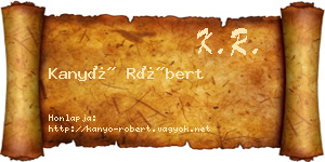 Kanyó Róbert névjegykártya
